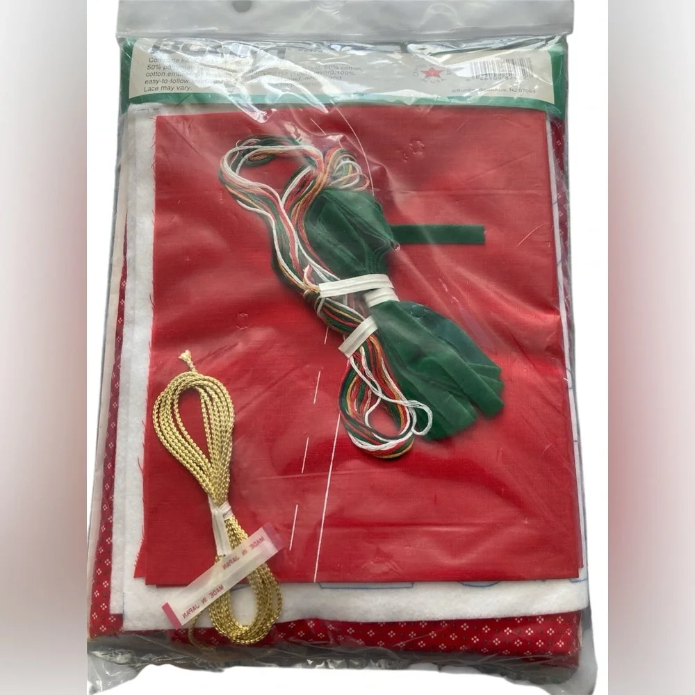 Vintage Bucilla ‘Countrytime’ Red Christmas Stocking Kit with White Geese